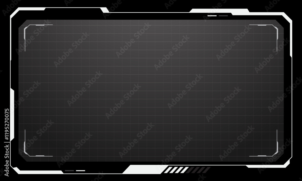Poster hud frames white grey user interface elements design modern technology futuristic control panel scre