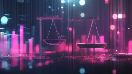 Harmonious blend of scales and financial tools illustrating decision-making in modern finance