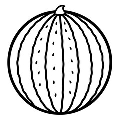 watermelon line art vector