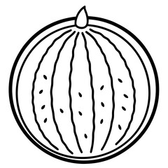 watermelon line art vector