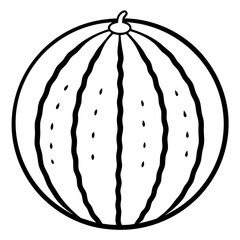 watermelon line art vector