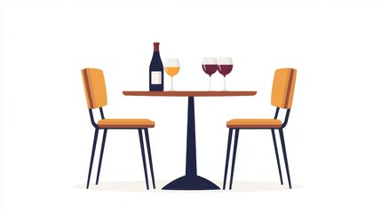 A minimalist dinner table icon, set against a white background symbolizing connection, shared moments, and bonding experiences