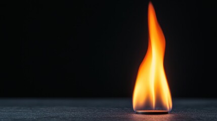 Undefeated Concept, Bright Flame Glowing Beautifully in Darkness as it Stands Undefeated Against the Night's Embrace