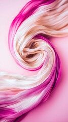 Soft Pink and White Silk Fabric Swirl  Elegant Draped Textile Texture