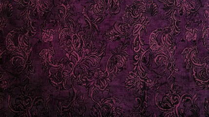 Rich dark aubergine purple background with intricate floral patterns for elegant design projects