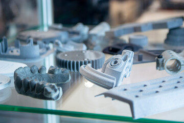 Complex multi-part models printed on a 3D printer from grey polyamide powder