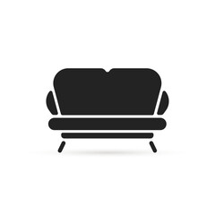 abstract black big sofa or couch icon