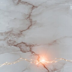 Fototapeta premium Elegant Marble Texture Background with Golden String Lights