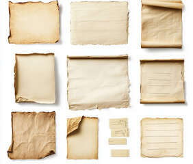 set of note papers on white background
