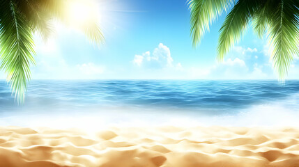 Obraz premium Sunny Beach Summer Background Illustration