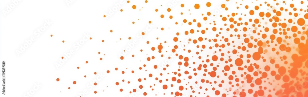 Aufkleber Vibrant orange halftone dots create a warm gradient effect in a dynamic design element