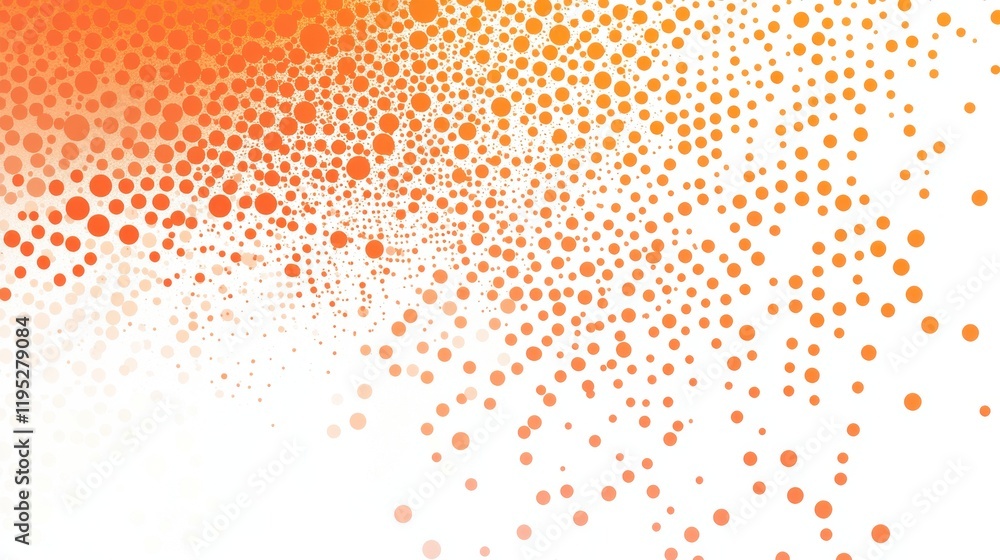 Aufkleber vibrant orange halftone dots transition into a warm gradient for artistic backgrounds