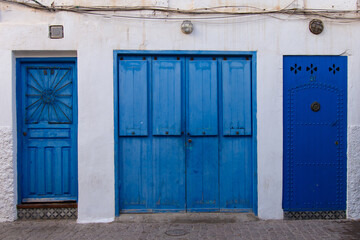 Architectural details of the city of Essaouira in western Morocco