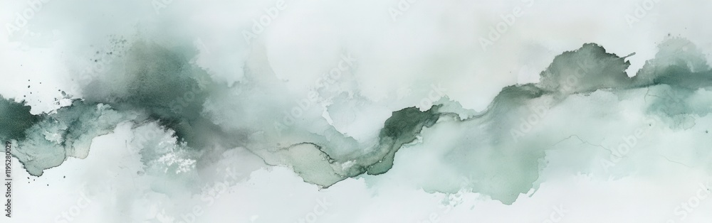 Poster Soft pastel mint strokes create a flowing abstract design reminiscent of calm waters and gentle movement