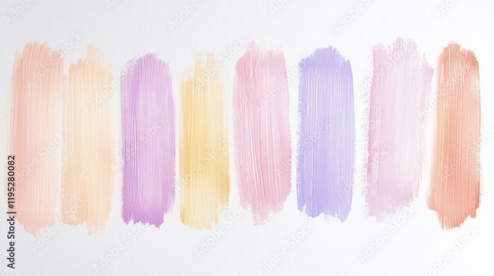 Poster Soft pencil strokes create a gradient of pastel colors across a smooth surface for artistic expression