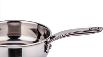 Stainless Steel Saucepan  Kitchen Cookware  Shiny Cooking Pot  Metal Pan  Utensil