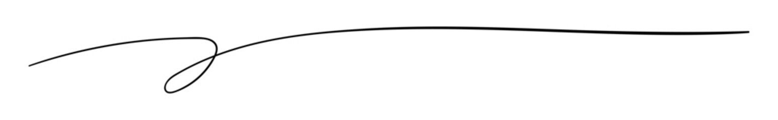 Hand drawn brush underline stroke. Vector doodle sketch ink line, scribble pencil border, divider
