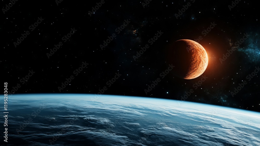 Canvas Prints an artist's impression of a red dwarf planet in space