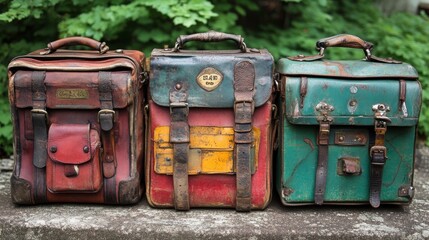 Vintage Leather Satchels: A Trio of Aged Travel Bags
