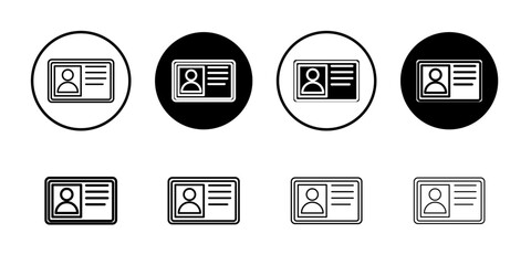 id card icon Simple outline illustration set