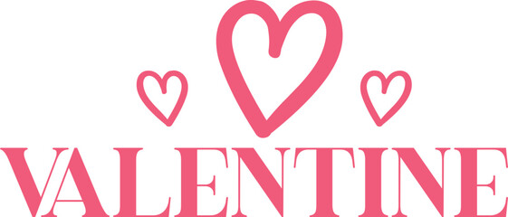 Valentine’s Day typography text on plain white transparent isolated background for card, shirt, hoodie, sweatshirt, apparel, tag, mug, icon, poster or badge
