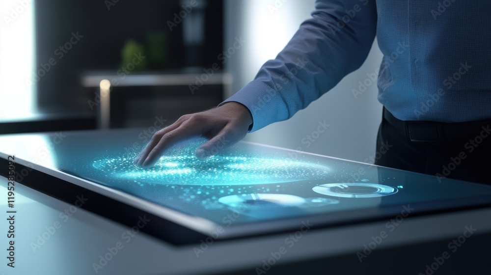 Poster closeup of a multifunctional workstation designed for versatility allowing workers to switch tasks e