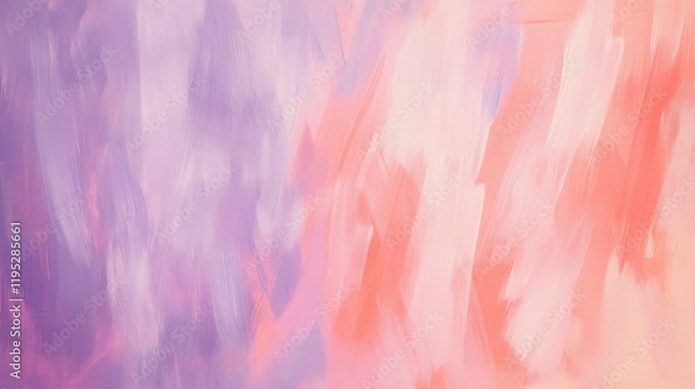Poster exploration of pastel lavender and coral hues creating a random abstract composition in modern art