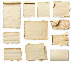 set of note papers on white background
