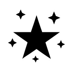 Obraz premium Black star surrounded by smaller glowing accents