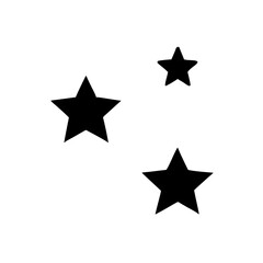 Obraz premium Black stars in varying sizes on a minimalistic layout