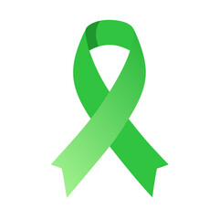 Green awareness ribbon in a bold contemporary design