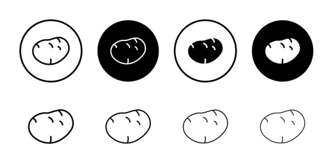 potato icon Simple outline illustration set