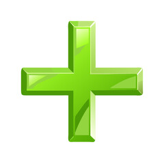 Fototapeta premium Green glass-effect plus icon