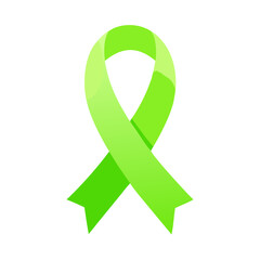 Bright green awareness ribbon icon