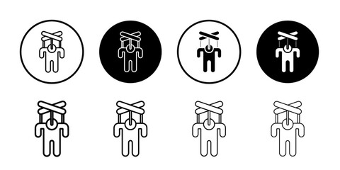 puppet icon Simple outline illustration set