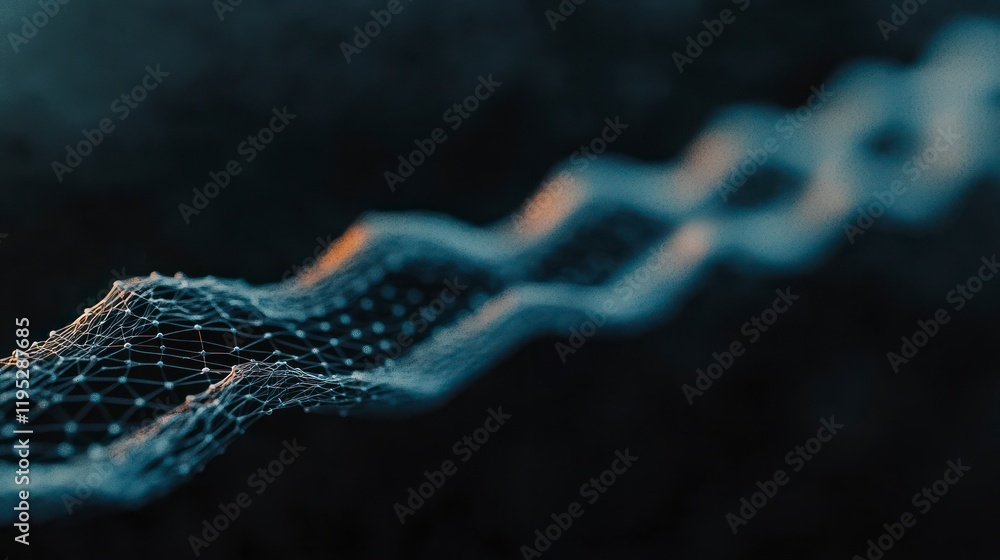 Poster futuristic abstract network mesh digital connectivity data flow technology background