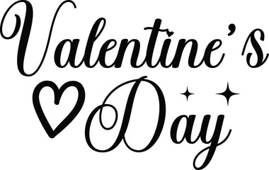 Valentine’s Day typography text on plain white transparent isolated background for card, shirt, hoodie, sweatshirt, apparel, tag, mug, icon, poster or badge