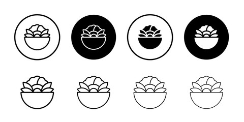 salad icon Simple outline illustration set