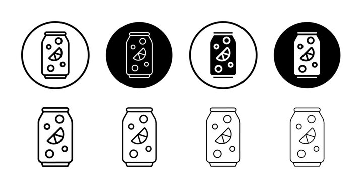 soda icon Simple outline illustration set