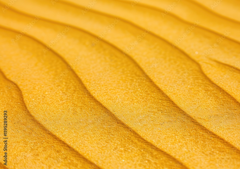 Poster close-up view of textured yellow sand with wavy patterns and texture
