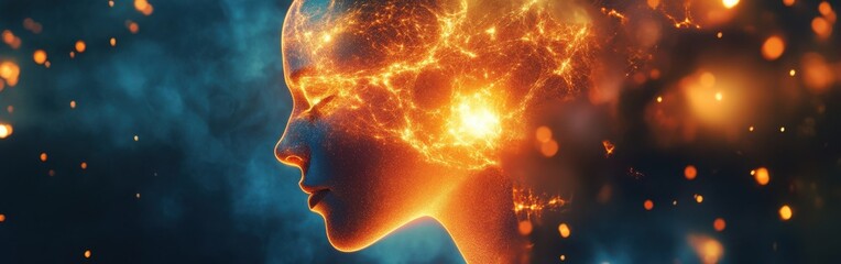 Surreal visualization of a glowing family with radiant features in an imaginative universe during twilight