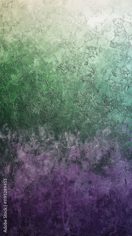 Poster textured gradient background transitioning from green to purple with subtle patterns