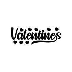 Valentine’s Day typography text on plain white transparent isolated background for card, shirt, hoodie, sweatshirt, apparel, tag, mug, icon, poster or badge