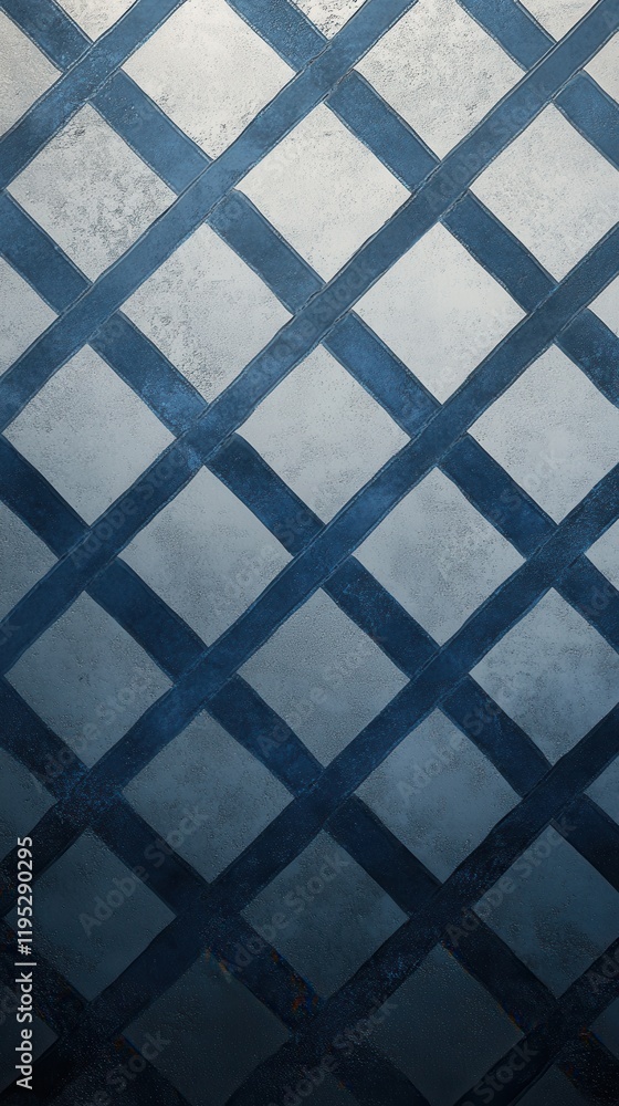 Poster Subtle patterned navy background featuring a modern geometric design with diamond shapes and textured finish