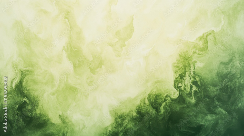 Aufkleber Watercolor abstract background with soft green tones creating a calming nature-inspired atmosphere