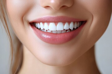 Fototapeta premium woman show white teeth