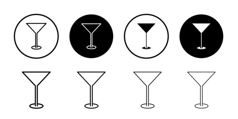 wineglass icon Simple outline illustration set