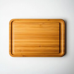 Natural bamboo cutting board placed on a clean, minimalist countertop showcasing its smooth surface and practical design