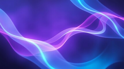 Fototapeta premium Neon waves flow and dance against a dark background, creating an enchanting and stunning abstract visual