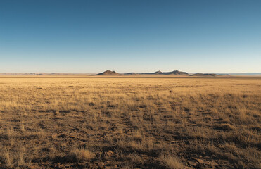 A vast desert landscape with cracked earth under the scorching sun, symbolizing dry and arid weather due to climate change, highlighting environmental challenges and the scarcity of water.